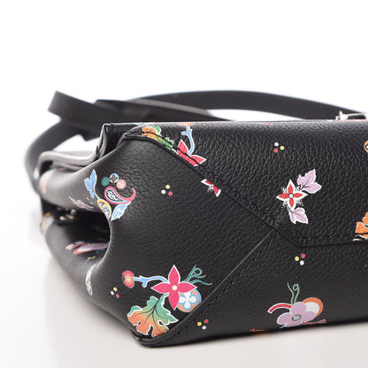 Louis Vuitton Soft Calfskin Lockme II Floral Chain Bag BB Black 8 of 10
