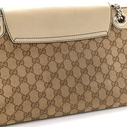 Gucci Monogram Margaux Calfskin Large Emily Chain Shoulder Bag Beige Ebony Mystic White 21 of 25