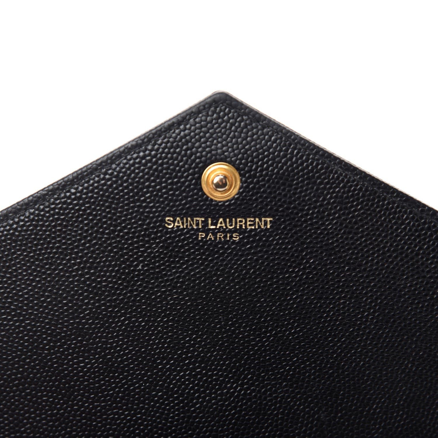 Saint Laurent Grain De Poudre Matelasse Chevron Monogram Chain Wallet Black 10 of 13