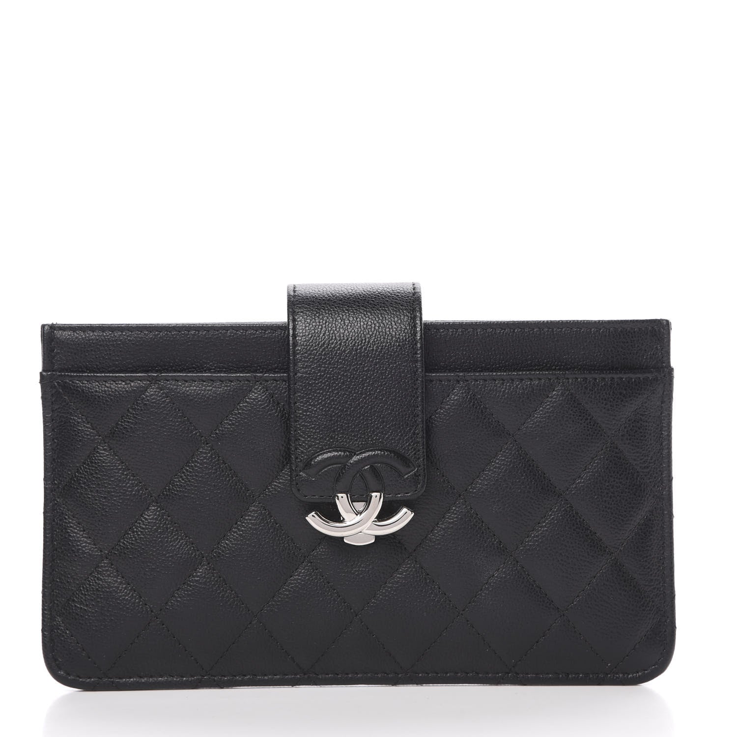 Chanel Caviar Quilted CC Box Strap Pouch Black 1 of 11