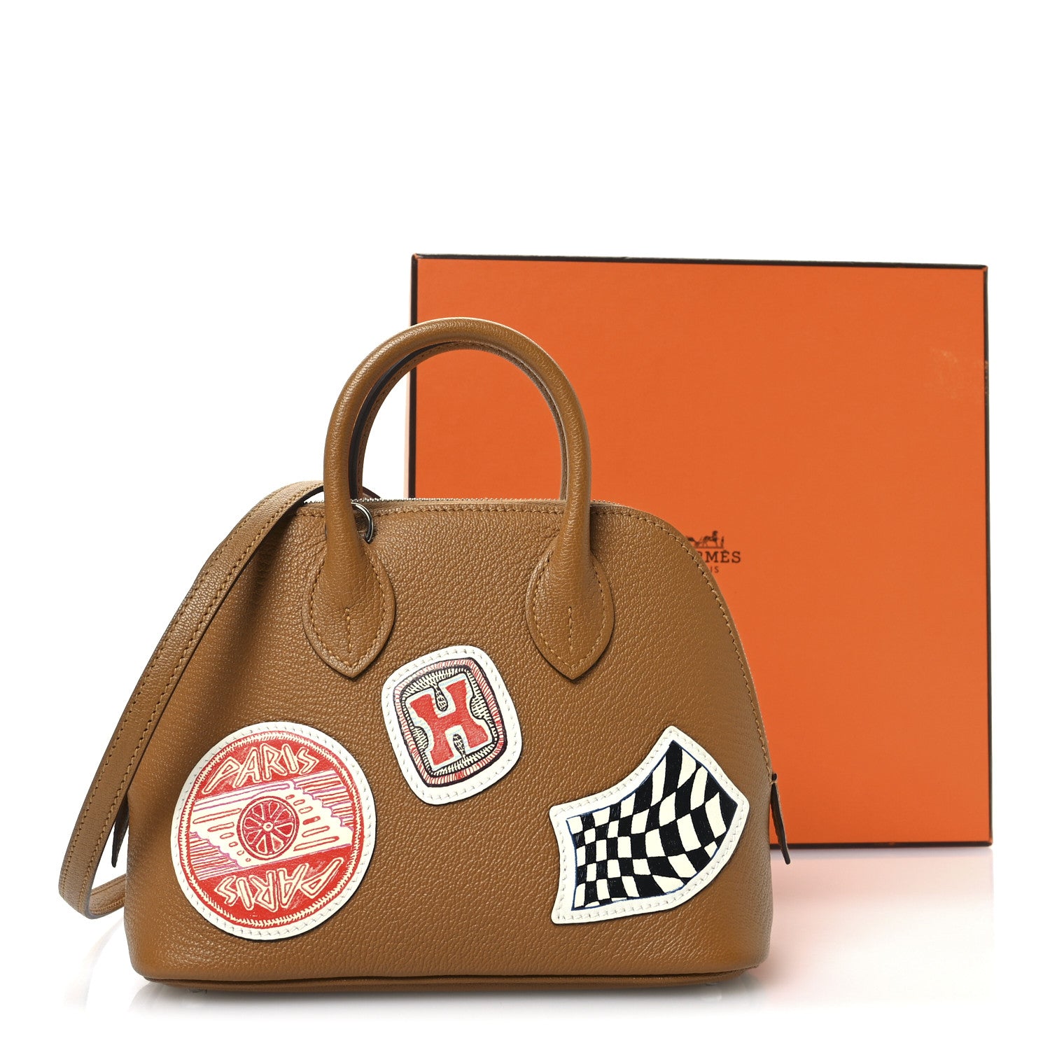 Hermes Chevre Mysore Pique Colle Mini 1923 Bolide Caramel Multicolor 11 of 12