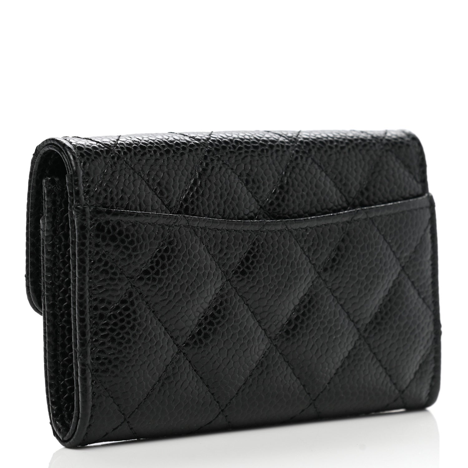 Chanel Caviar Quilted Flap Card Holder Wallet Black 3 of 9