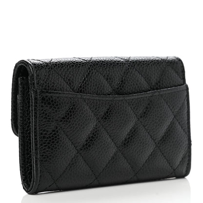 Chanel Caviar Quilted Flap Card Holder Wallet Black 3 of 9