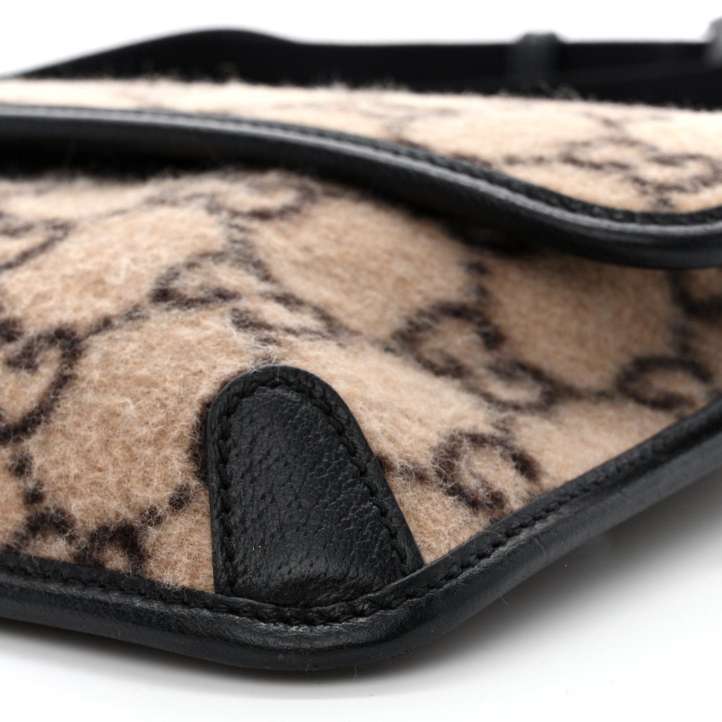 Covered Wool GG Monogram Slim Belt Bag Beige