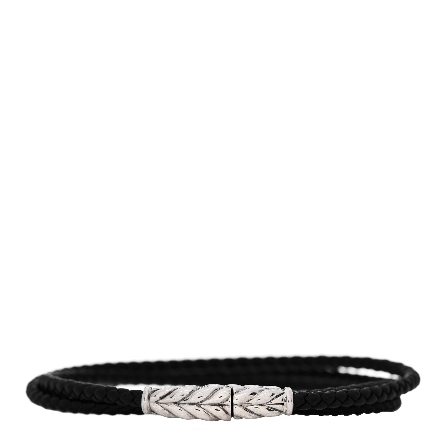 David Yurman Sterling Silver Chevron Triple-Wrap Bracelet Black 1 of 4