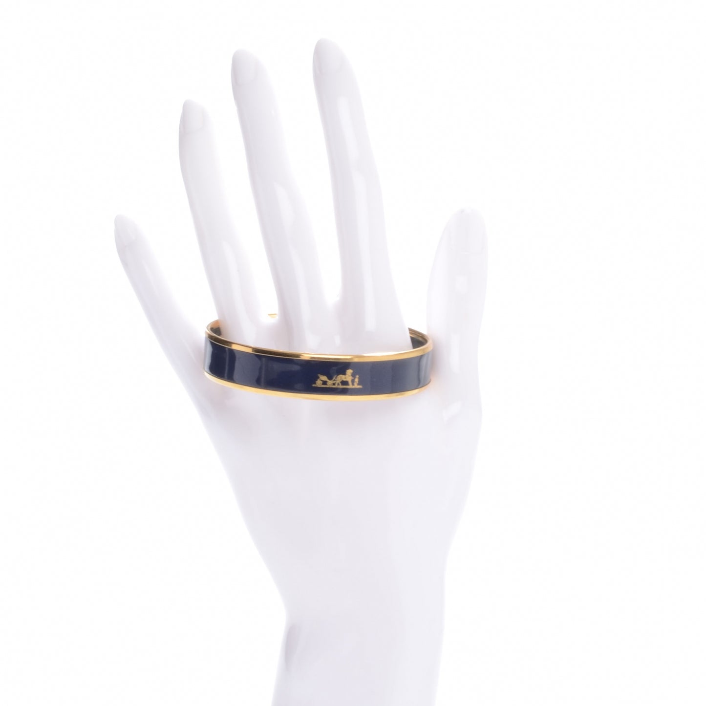 Enamel Wide Caleche Bracelet 65 Navy