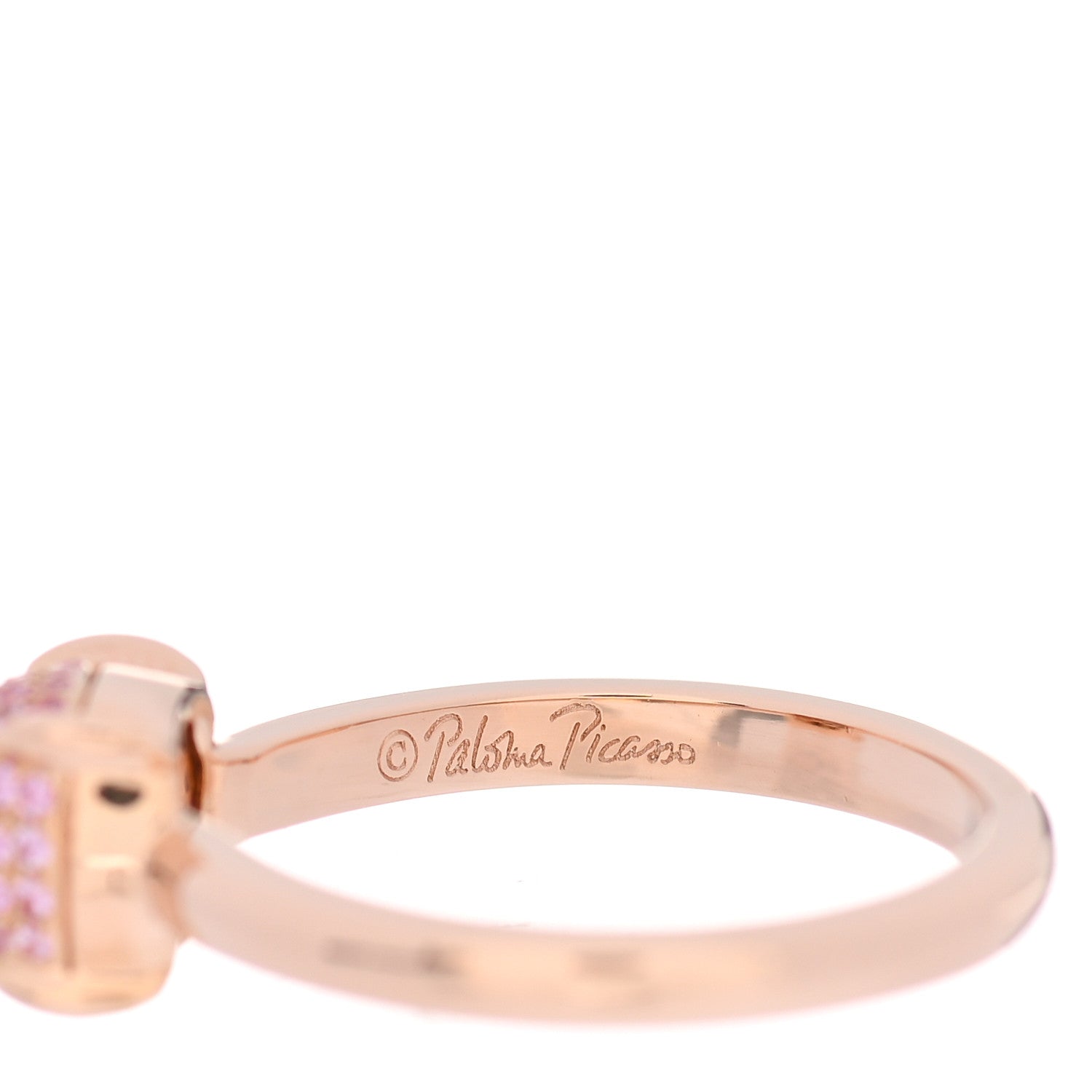 Tiffany 18K Rose Gold Pink Sapphire 7mm Paloma Picasso Sugar Stacks Ring 52 6 4 of 5