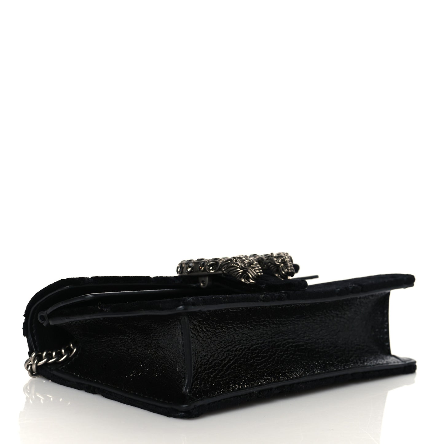 Velvet GG Monogram Super Mini Dionysus Shoulder Bag Black