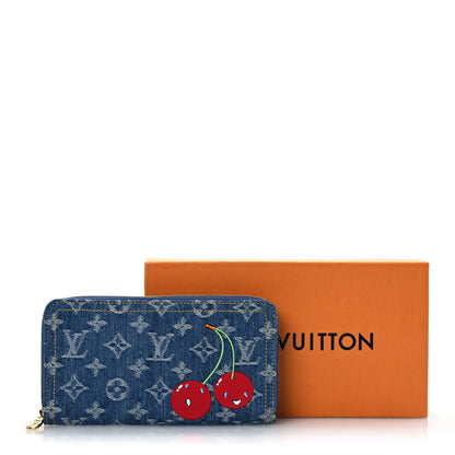Louis Vuitton LV X TM Monogram Denim Cerises Zippy Wallet Blue 10 of 10