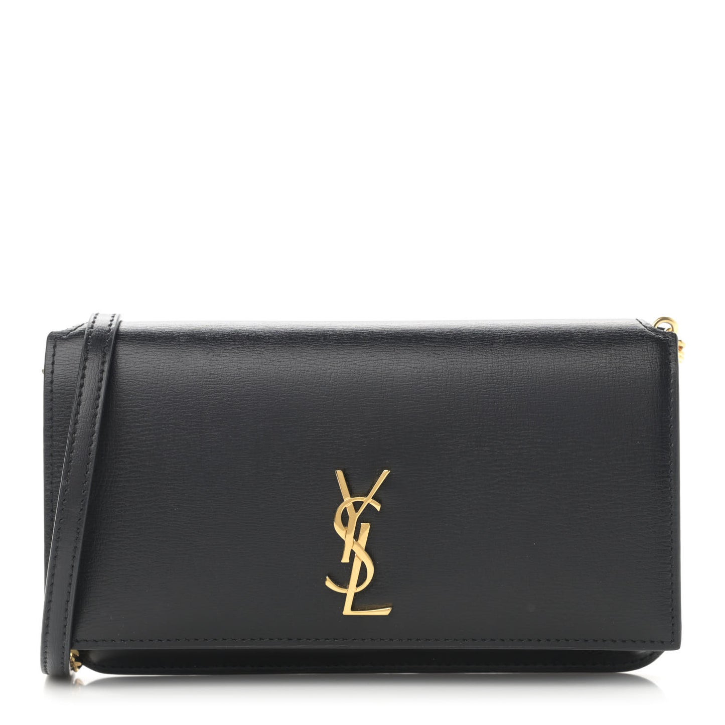 Smooth Calfskin Monogram Phone Holder Crossbody Black