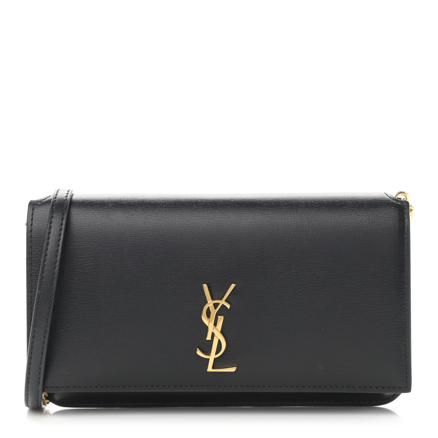 Saint Laurent Smooth Calfskin Monogram Phone Holder Crossbody Black 1 of 13