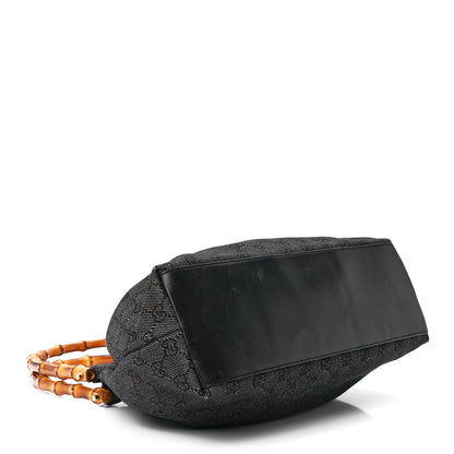 Gucci Monogram Bamboo Top Handle Bag Black 4 of 11