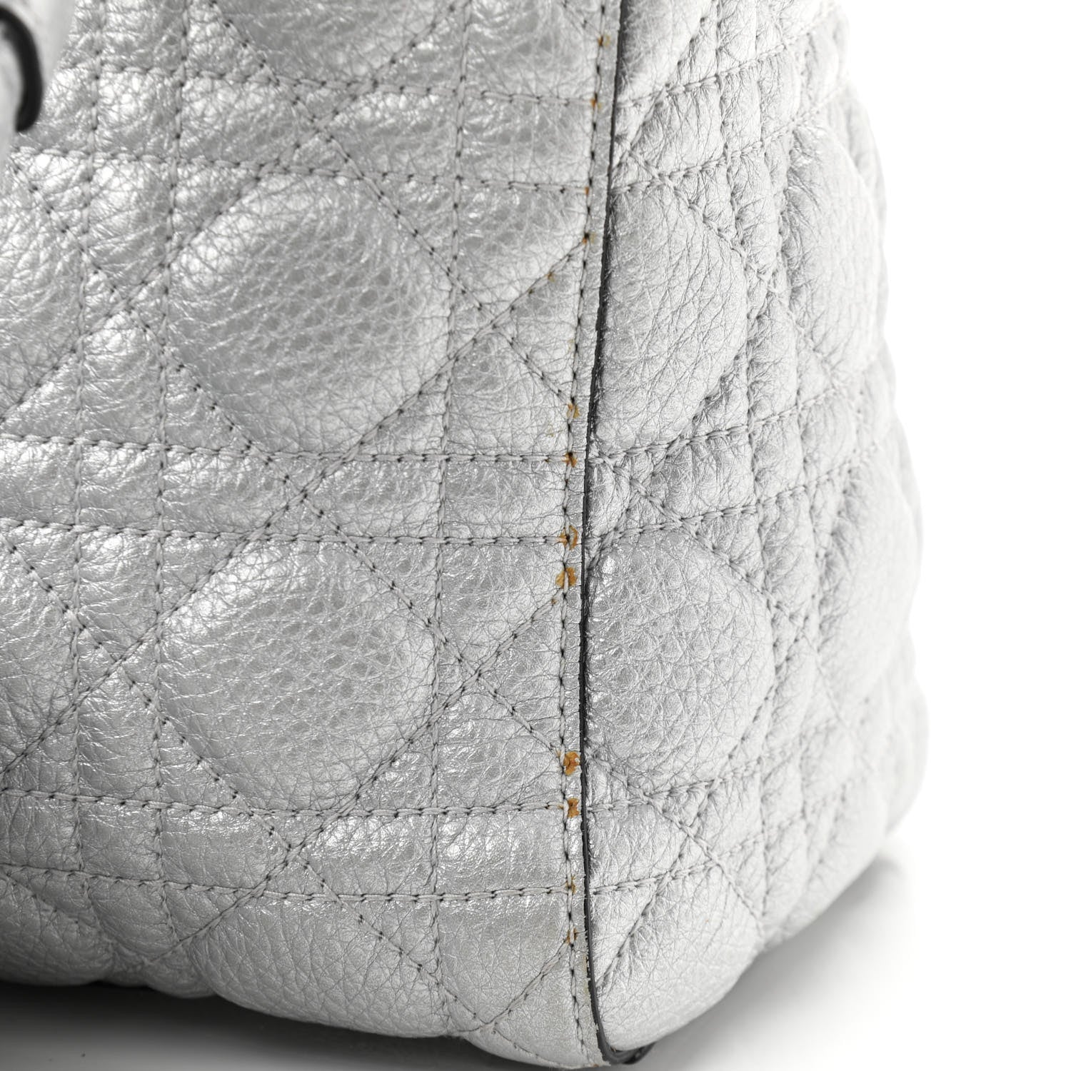 Christian Dior Metallic Grained Calfskin Cannage Medium Supple Lady Dior Silver 15 of 16