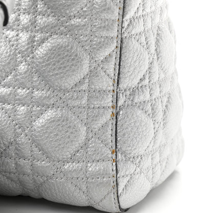 Christian Dior Metallic Grained Calfskin Cannage Medium Supple Lady Dior Silver 15 of 16