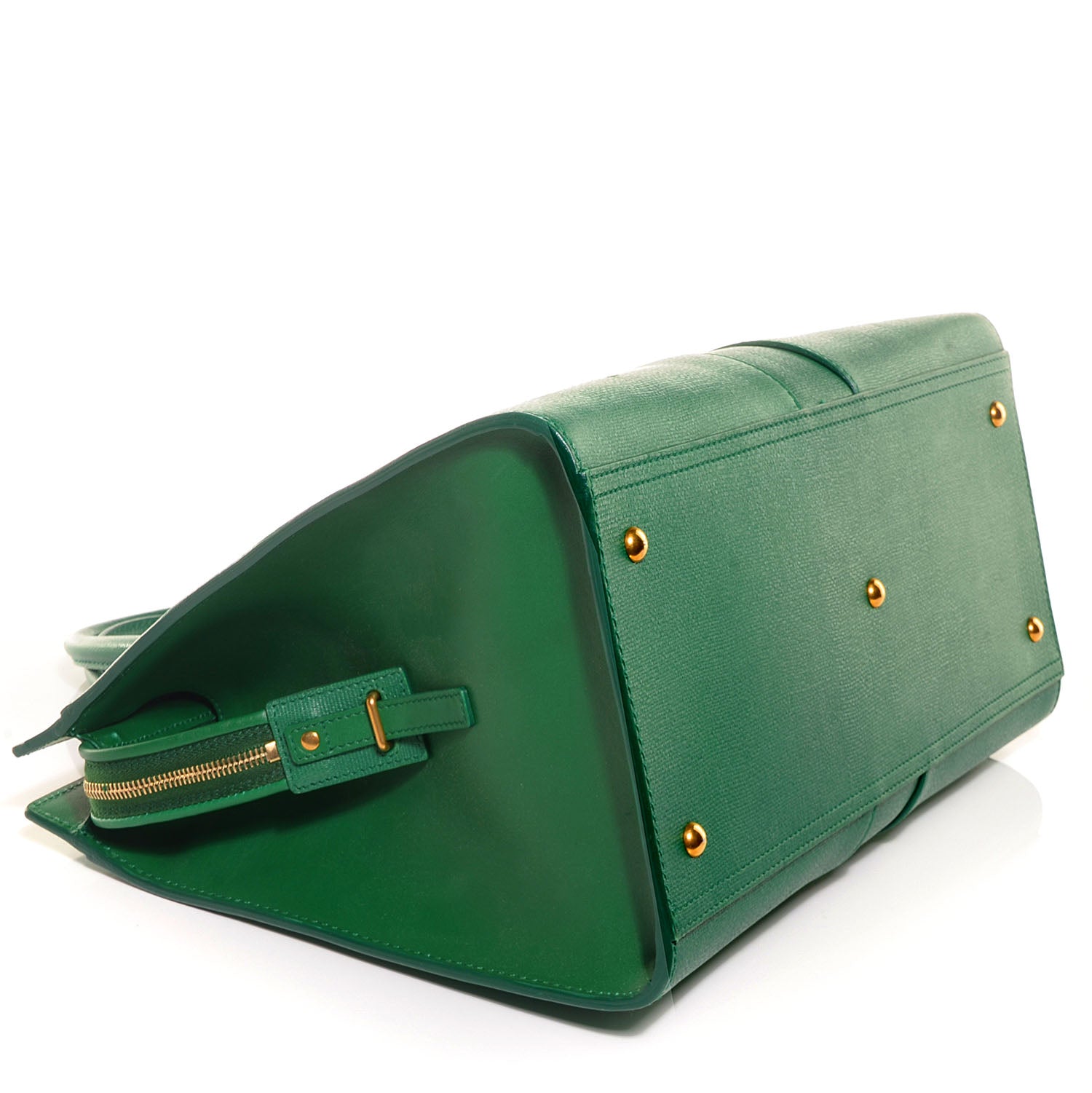 Saint Laurent Textured Leather Large Cabas ChYc Dark Green 3 of 8