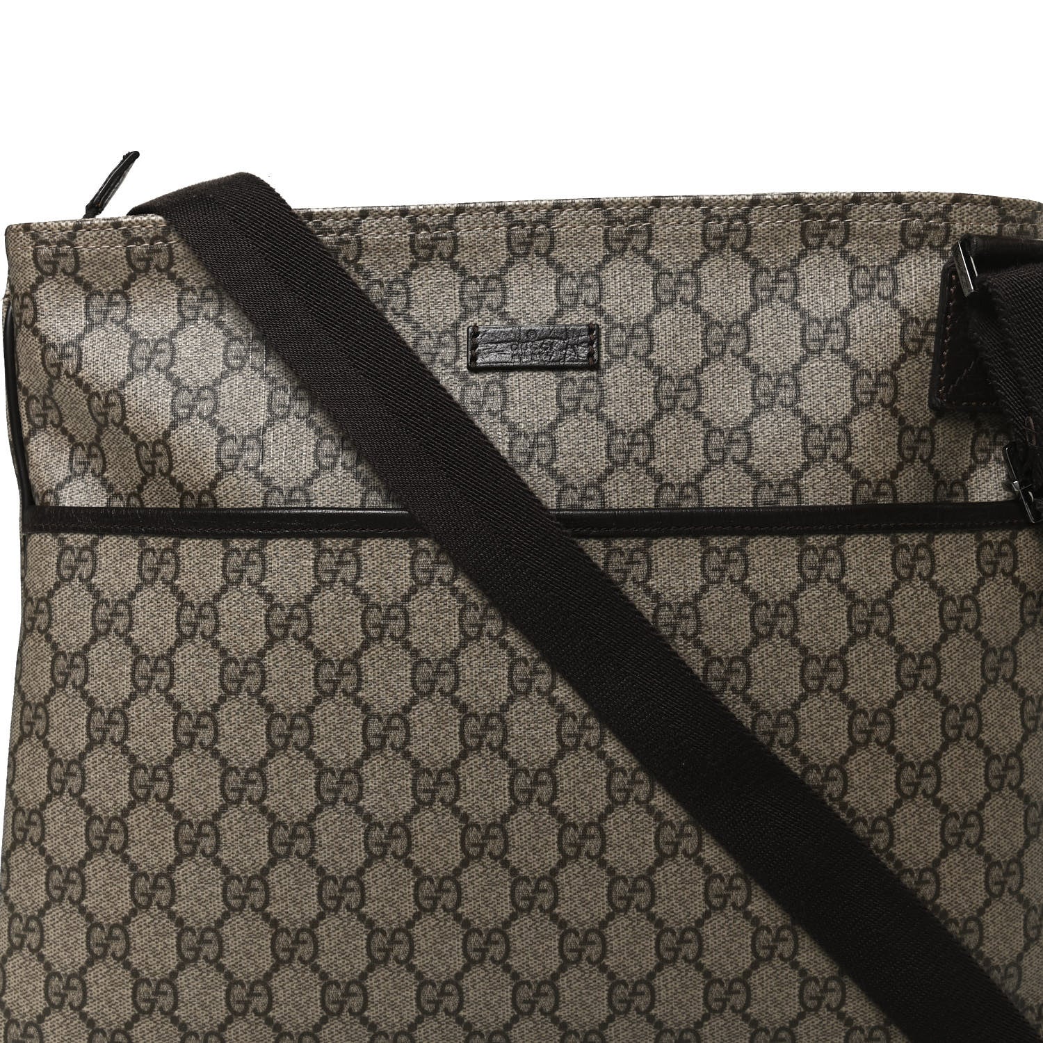 Gucci GG Plus Monogram Medium Flat Messenger Bag Dark Brown 10 of 14
