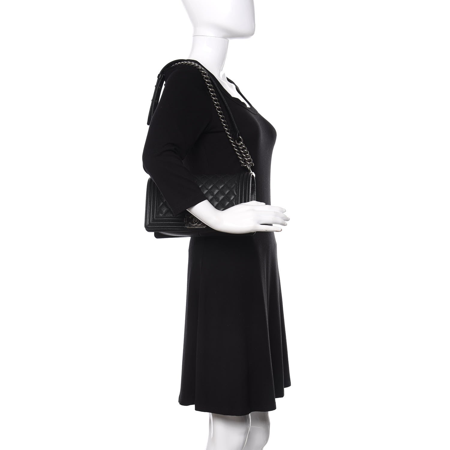 Chanel Caviar Quilted Medium Boy Flap Black 3 of 12