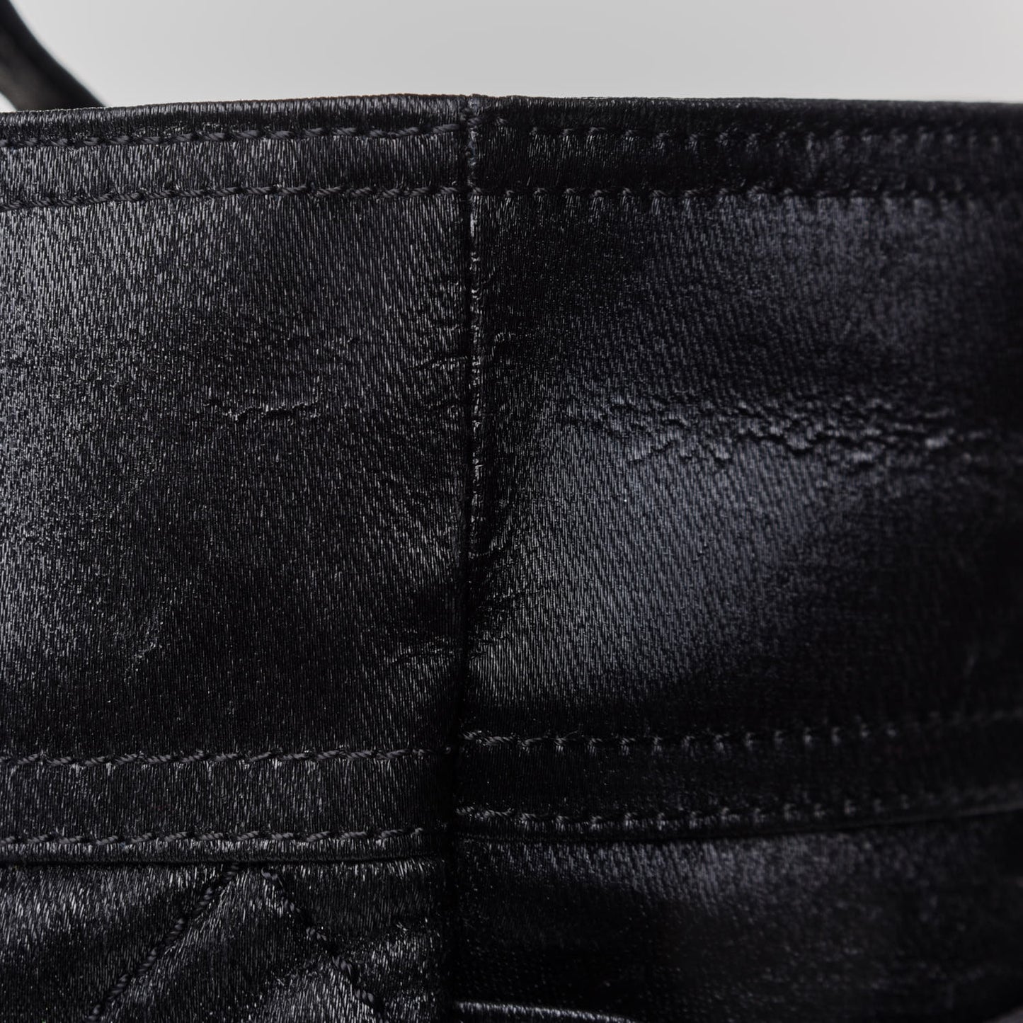 Coated Canvas Quilted Large Paris Biarritz Tote Black
