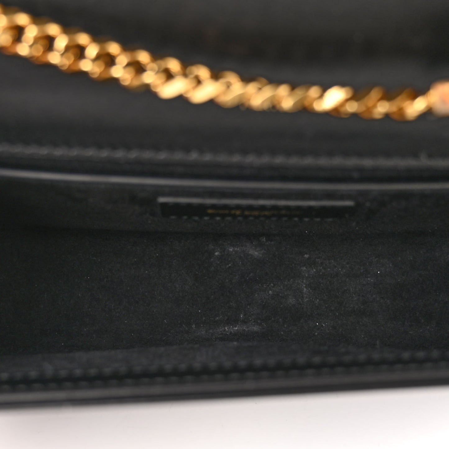 Calfskin Small Classic Monogram Kate Tassel Satchel Black