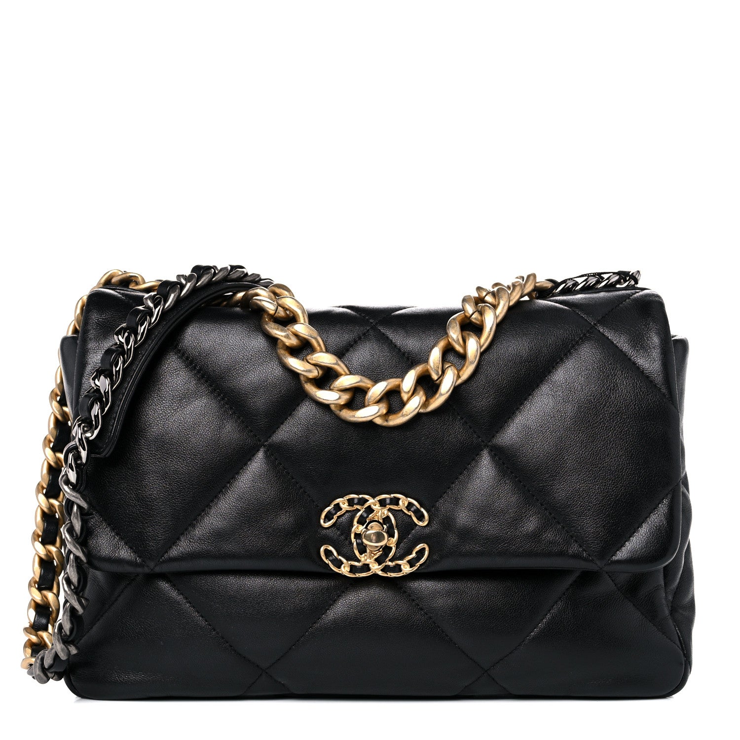 Chanel Lambskin Quilted Large Chanel 19 Flap Black 1 of 14