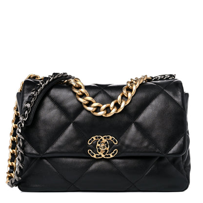 Chanel Lambskin Quilted Large Chanel 19 Flap Black 1 of 14