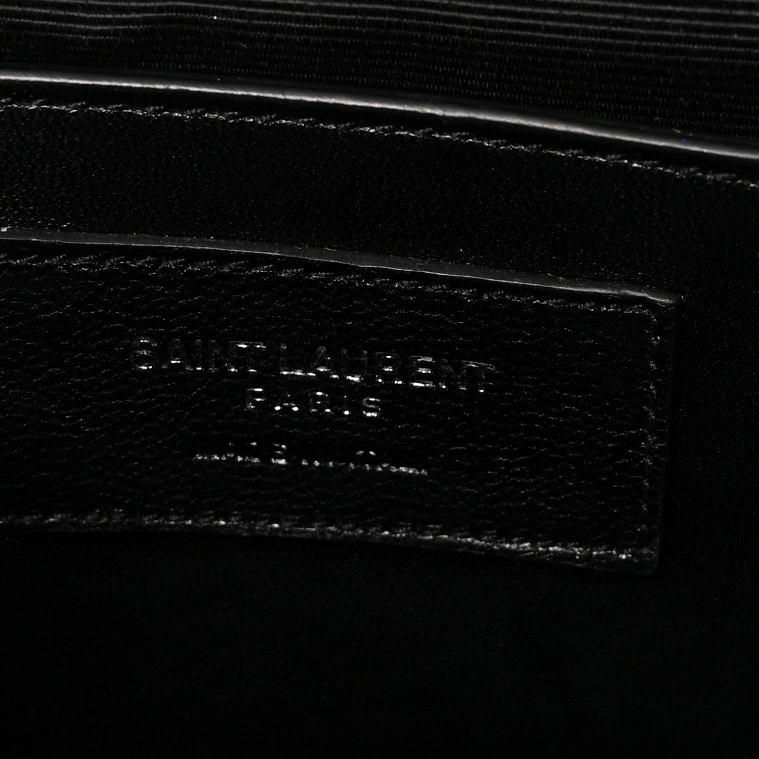 Saint Laurent Calfskin Crocodile Embossed Small Classic Monogram Kate Tassel Satchel Black 6 of 9