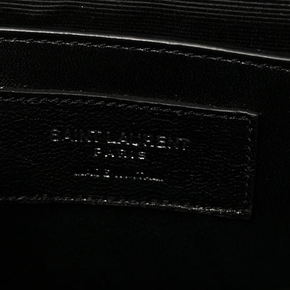 Saint Laurent Calfskin Crocodile Embossed Small Classic Monogram Kate Tassel Satchel Black 6 of 9