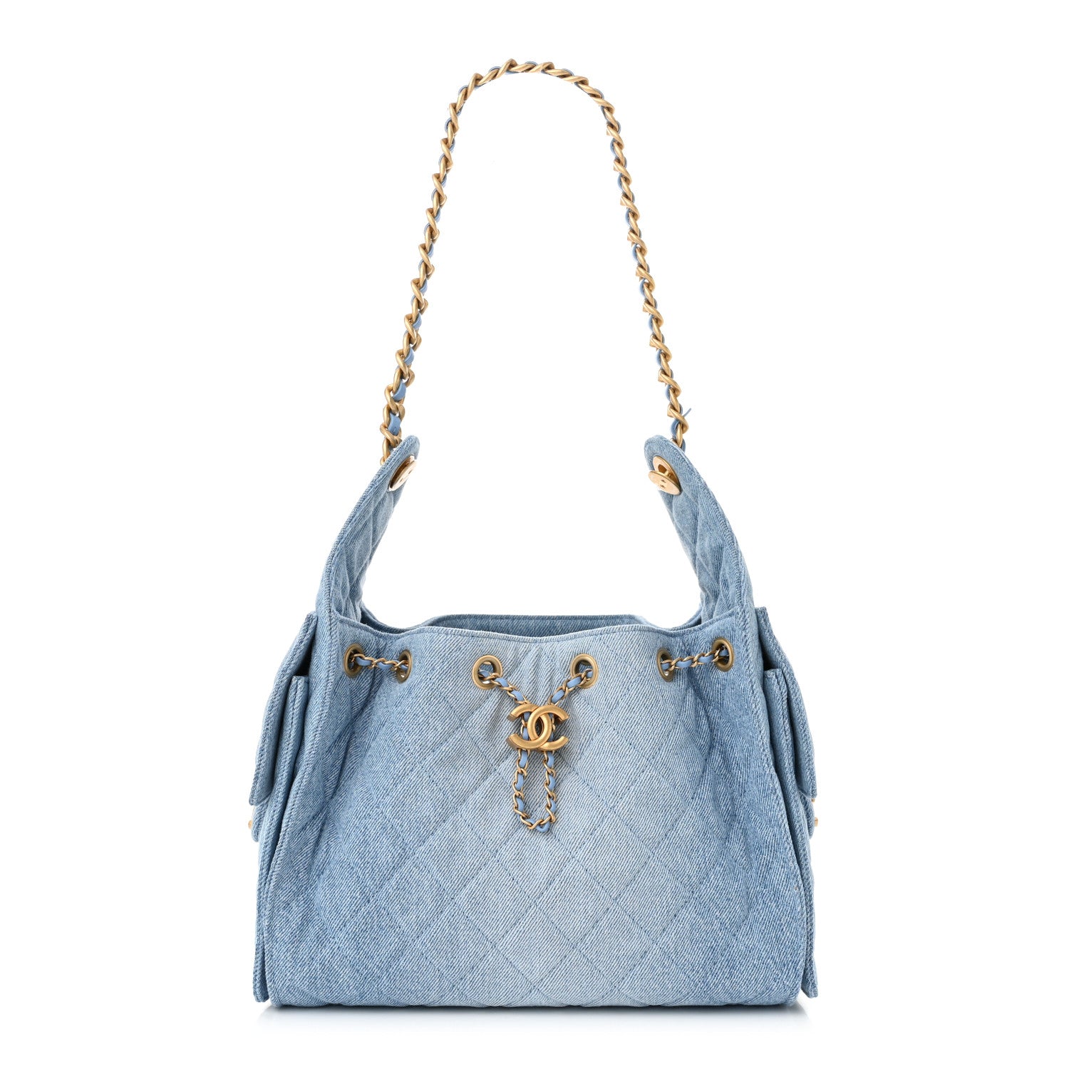 Chanel Washed Denim Quilted Small Chanel 25 Handbag Blue 1 of 11