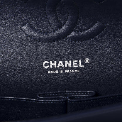 Chanel Lambskin Quilted Medium Double Flap Dark Blue 9 of 12
