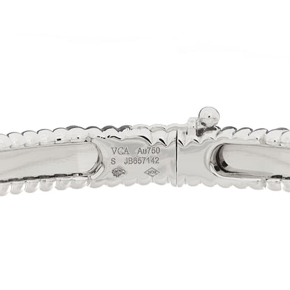 Van Cleef & Arpels 18K White Gold Diamond Perlee Sweet Clovers Bracelet S 3 of 4