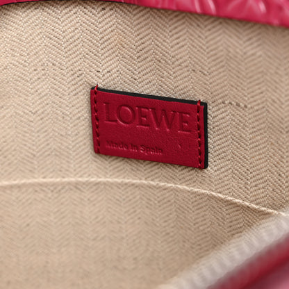 Loewe Calfskin Embossed Repeat T Pouch Raspberry 6 of 9