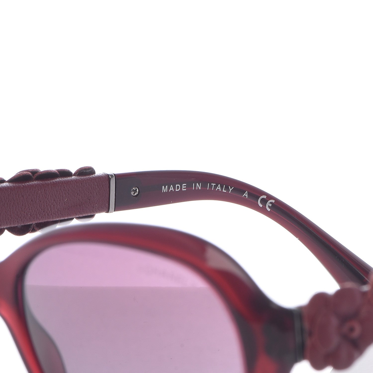 Chanel Lambskin Camellia CC Sunglasses 5316-Q Red 6 of 8
