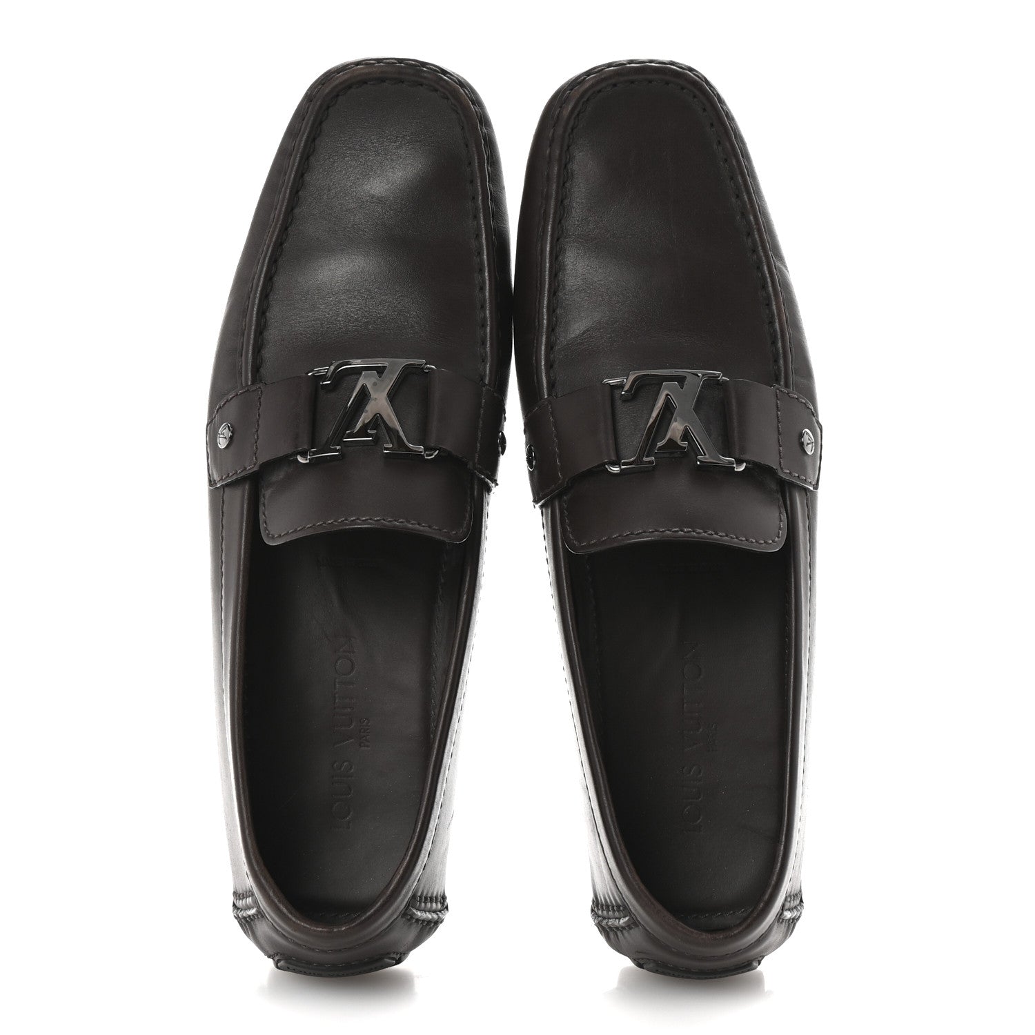 Louis Vuitton Calfskin Mens Monte Carlo Shoe Moccasin Loafers 11 Brown 2 of 8