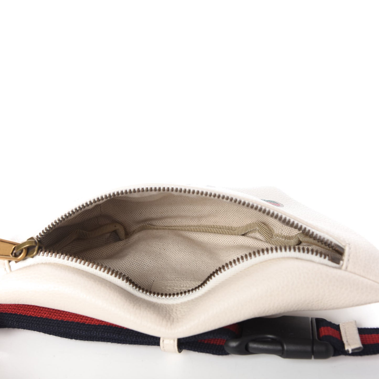 Grained Calfskin Small Logo Belt Bag White