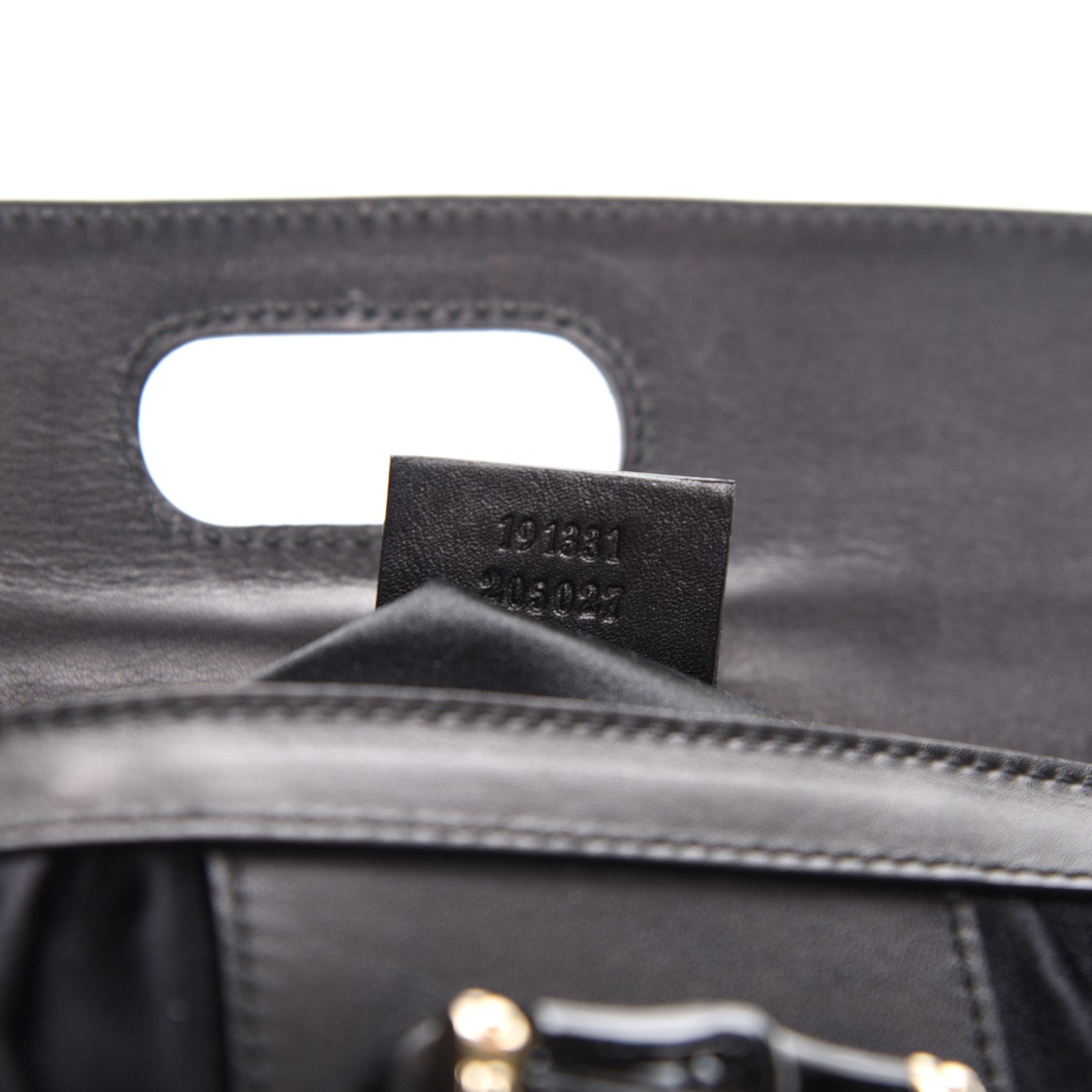Gucci Python Satin Bamboo Clutch Black 7 of 8