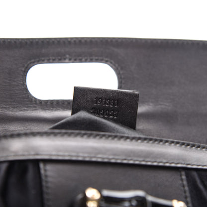 Gucci Python Satin Bamboo Clutch Black 7 of 8