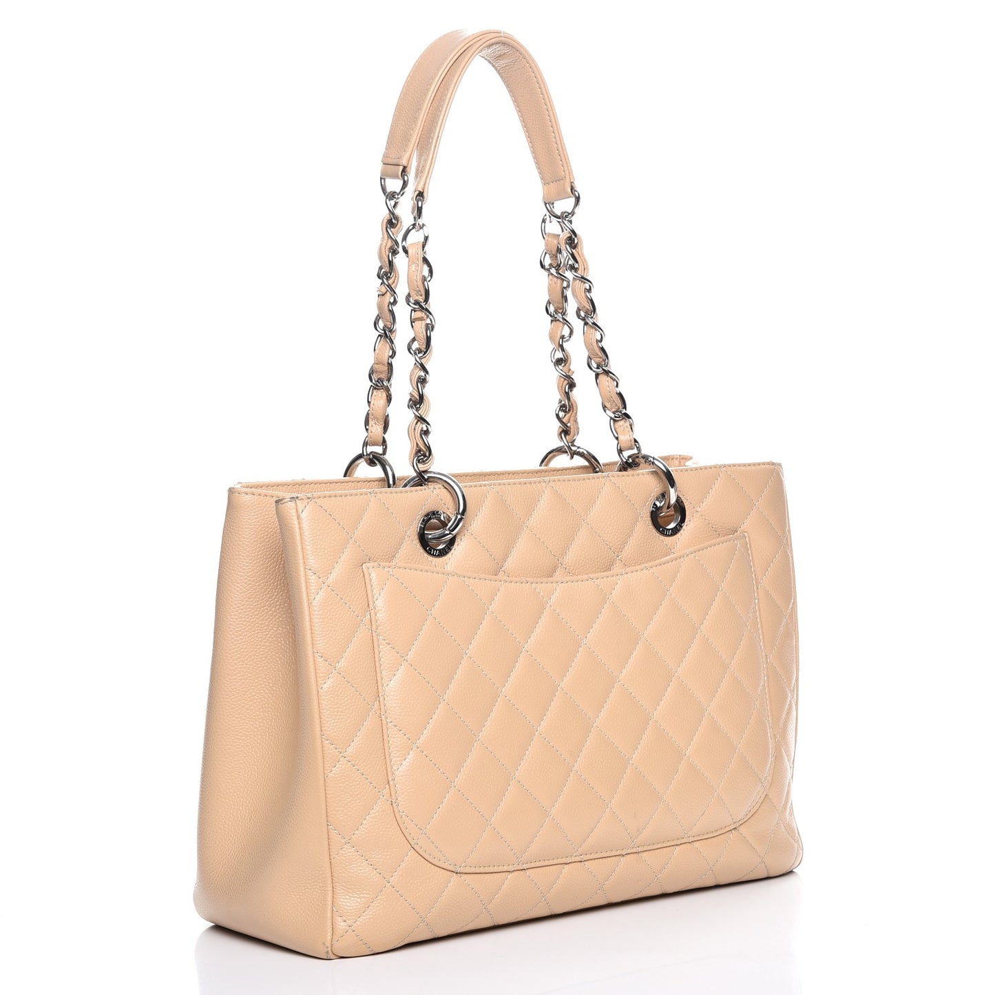 Caviar Quilted Grand Shopping Tote GST Beige Clair
