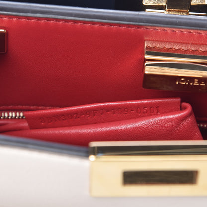 Fendi Vitello Tahiti Burro Bi-Color Medium Peekaboo Iconic Essentially Satchel Camelia Fragola Dark Blue 8 of 8