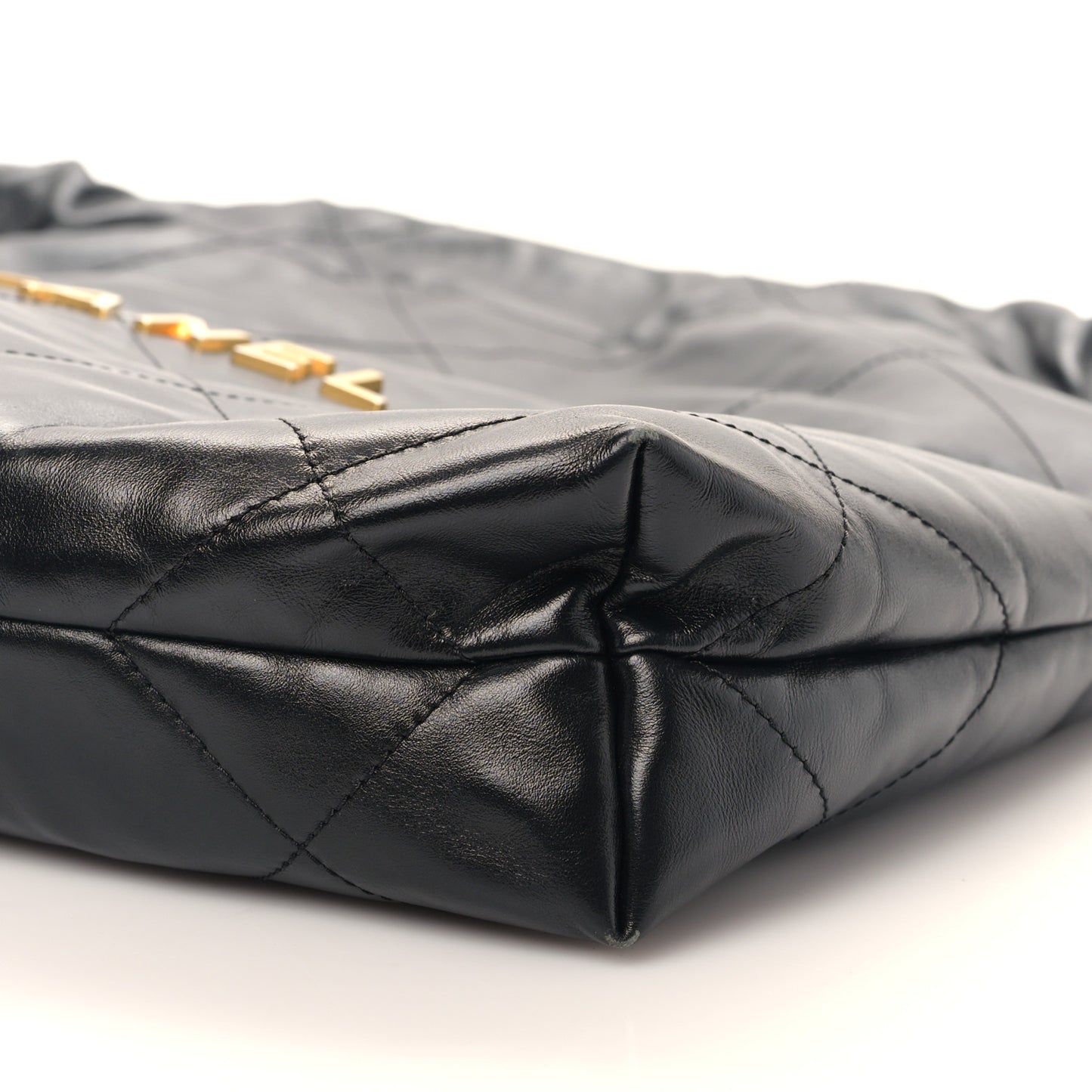 Shiny Calfskin Quilted Small Chanel 22 Black