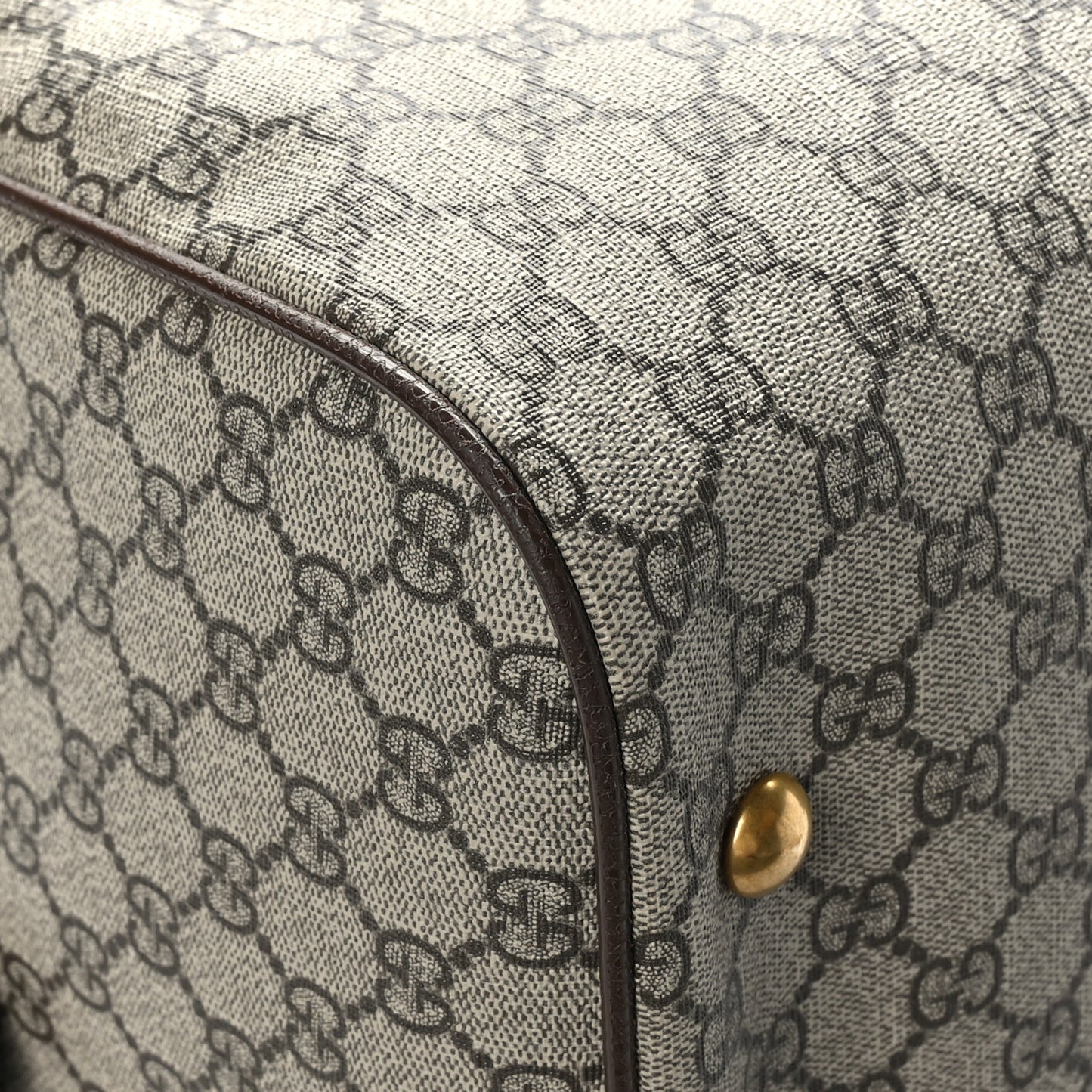GG Supreme Monogram Textured Dollar Calfskin Web Large Savoy Duffle Bag Beige Ebony New Acero
