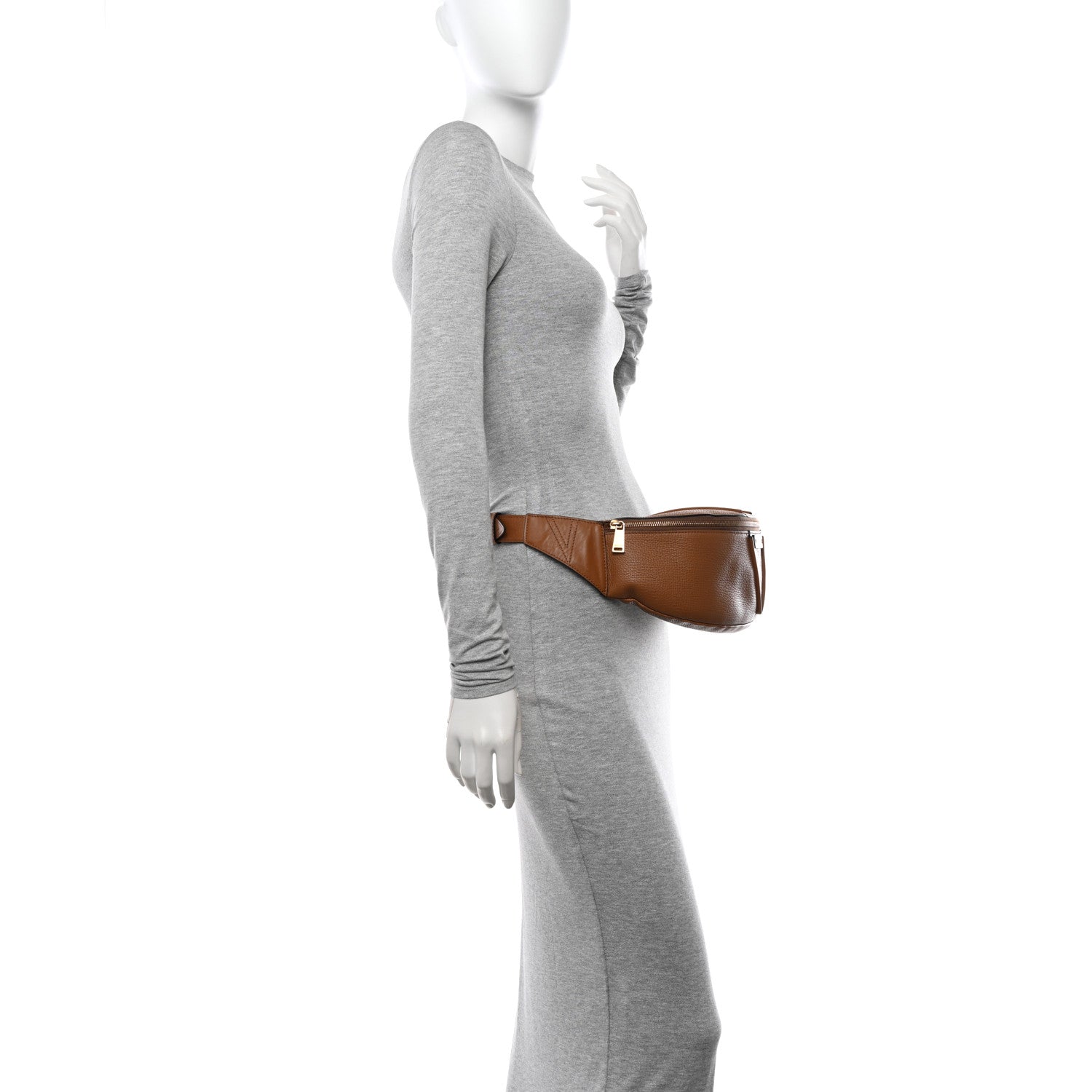 Versace Grained Calfskin Greca Belt Bag Brown 2 of 19