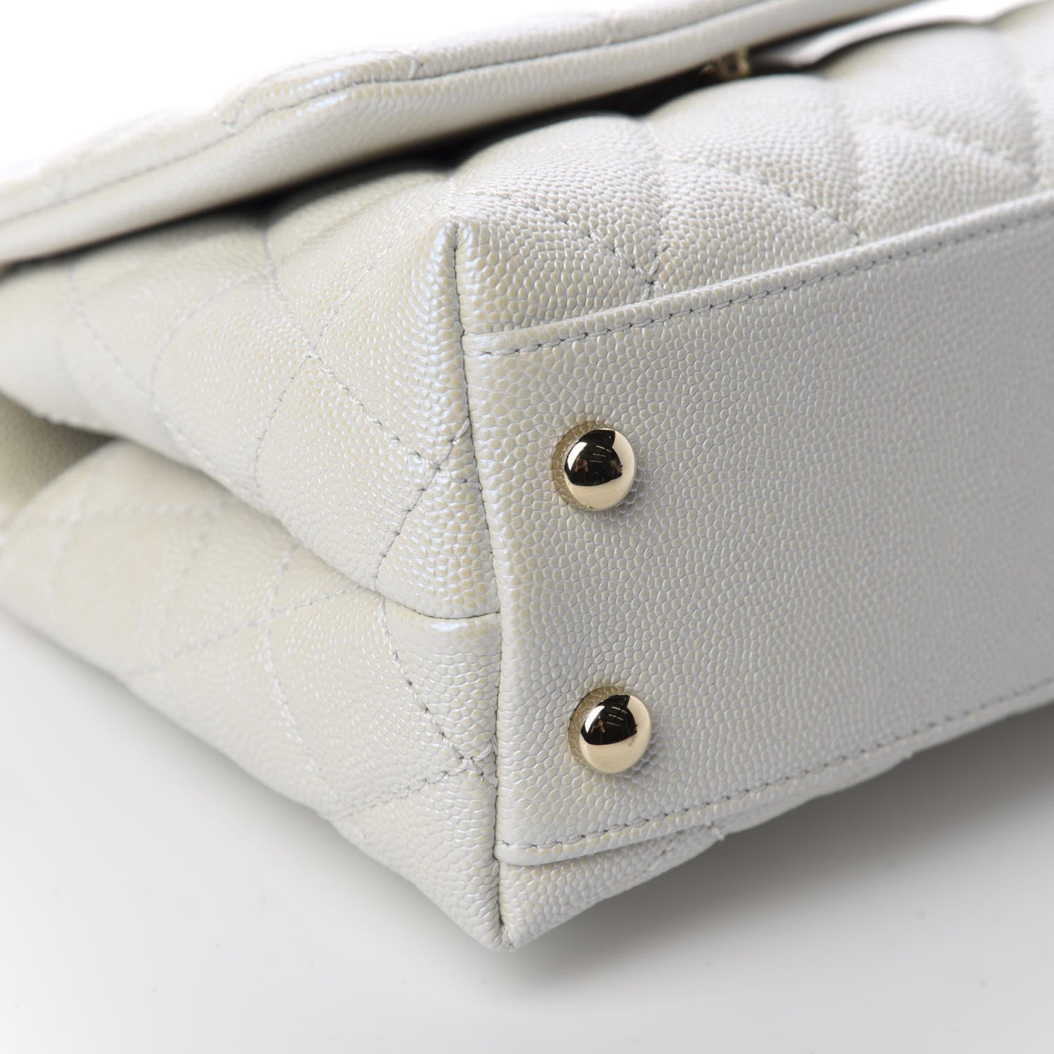 Chanel Iridescent Caviar Quilted Extra Mini Coco Handle Flap White 6 of 11