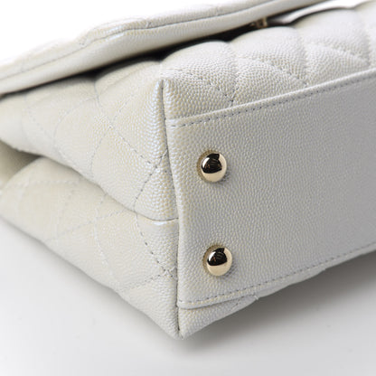 Chanel Iridescent Caviar Quilted Extra Mini Coco Handle Flap White 6 of 11