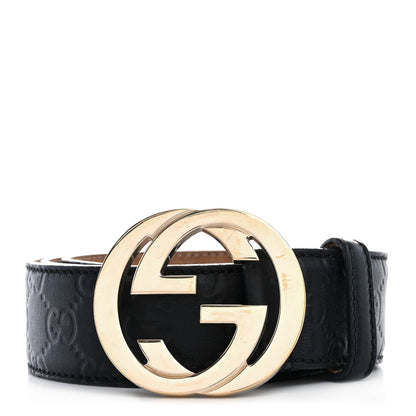 Gucci Guccissima Signature Interlocking G 40mm Belt 90 36 Black 1 of 7