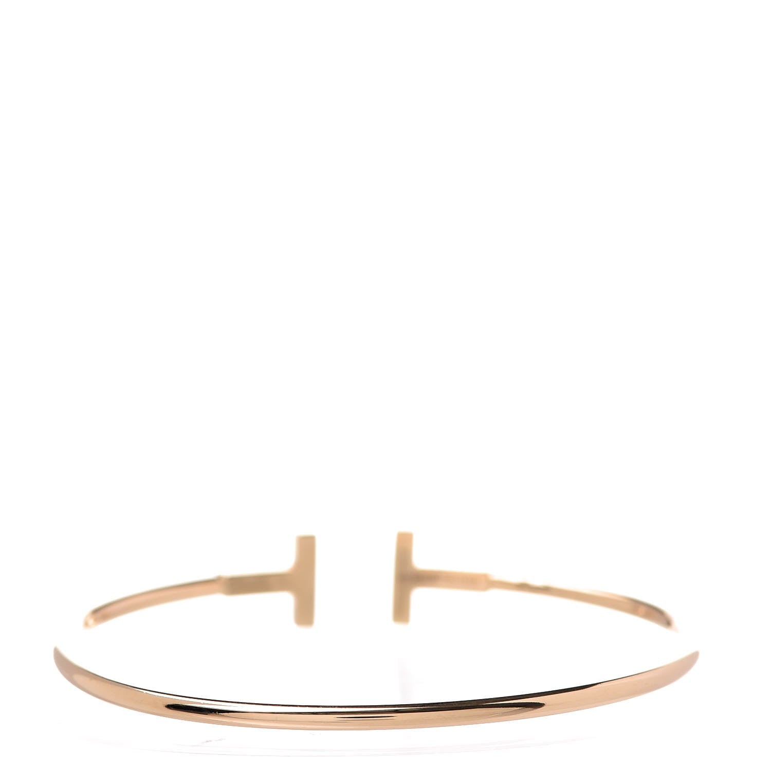 Tiffany 18K Yellow Gold Diamond T Wire Bracelet 3 of 4