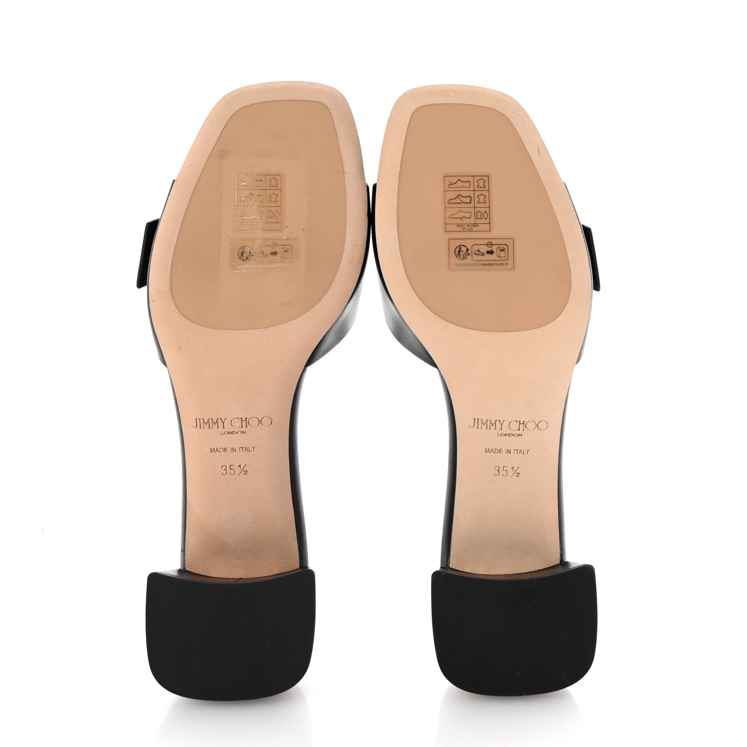 Jimmy Choo Smooth Calfskin Hawke 40 Mule Sandals 35.5 Black 6 of 9
