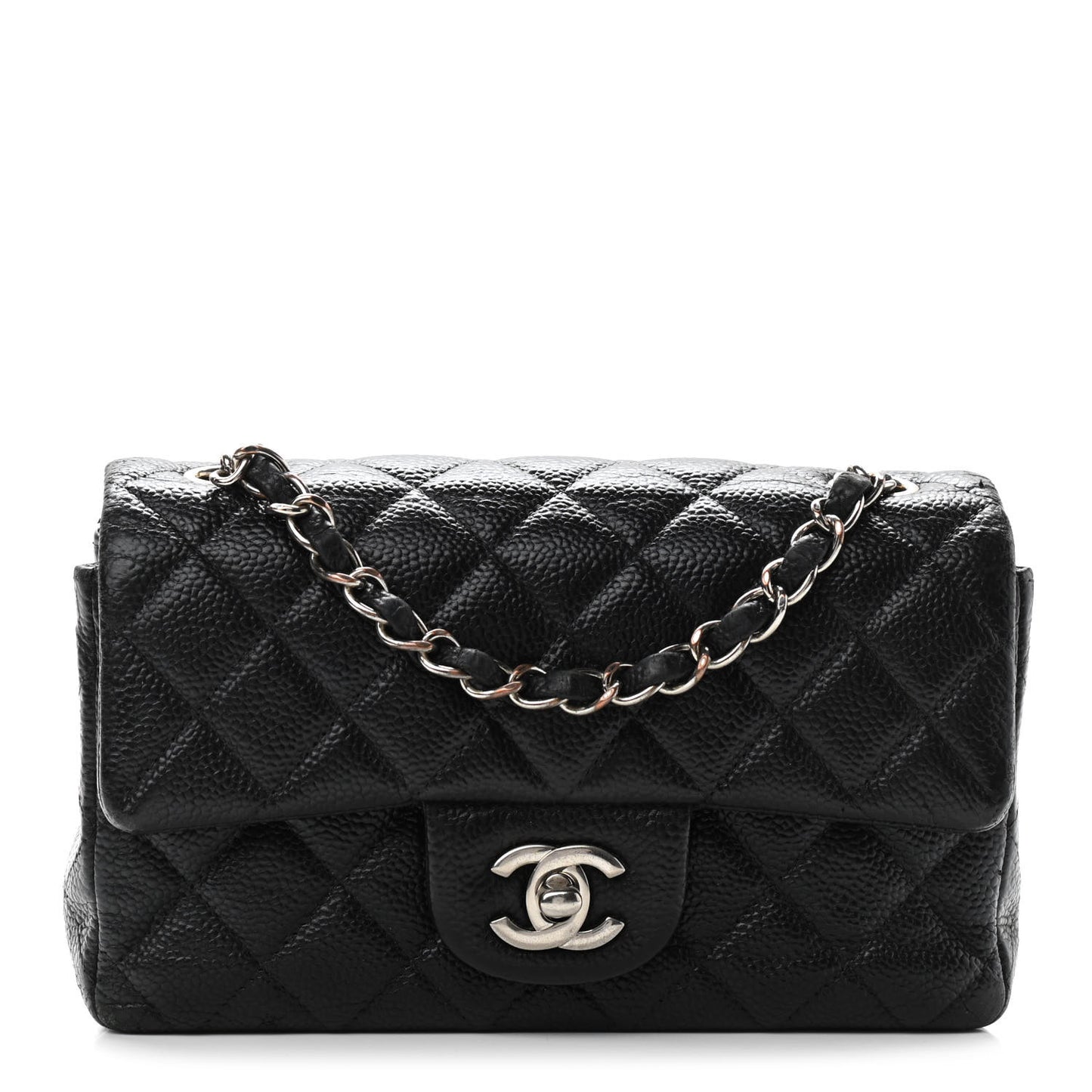 Caviar Quilted Mini Rectangular Flap Black