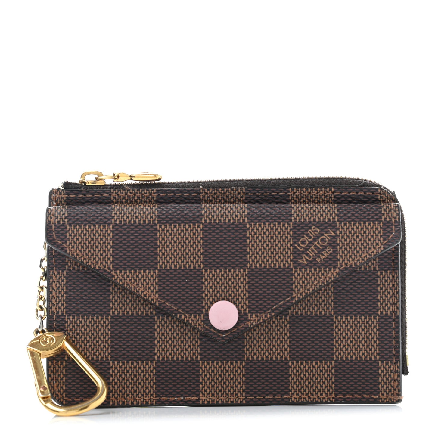 Damier Ebene Recto Verso Card Holder Rose Ballerine