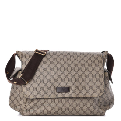 Gucci GG Plus Monogram Messenger Diaper Bag Dark Brown 1 of 11
