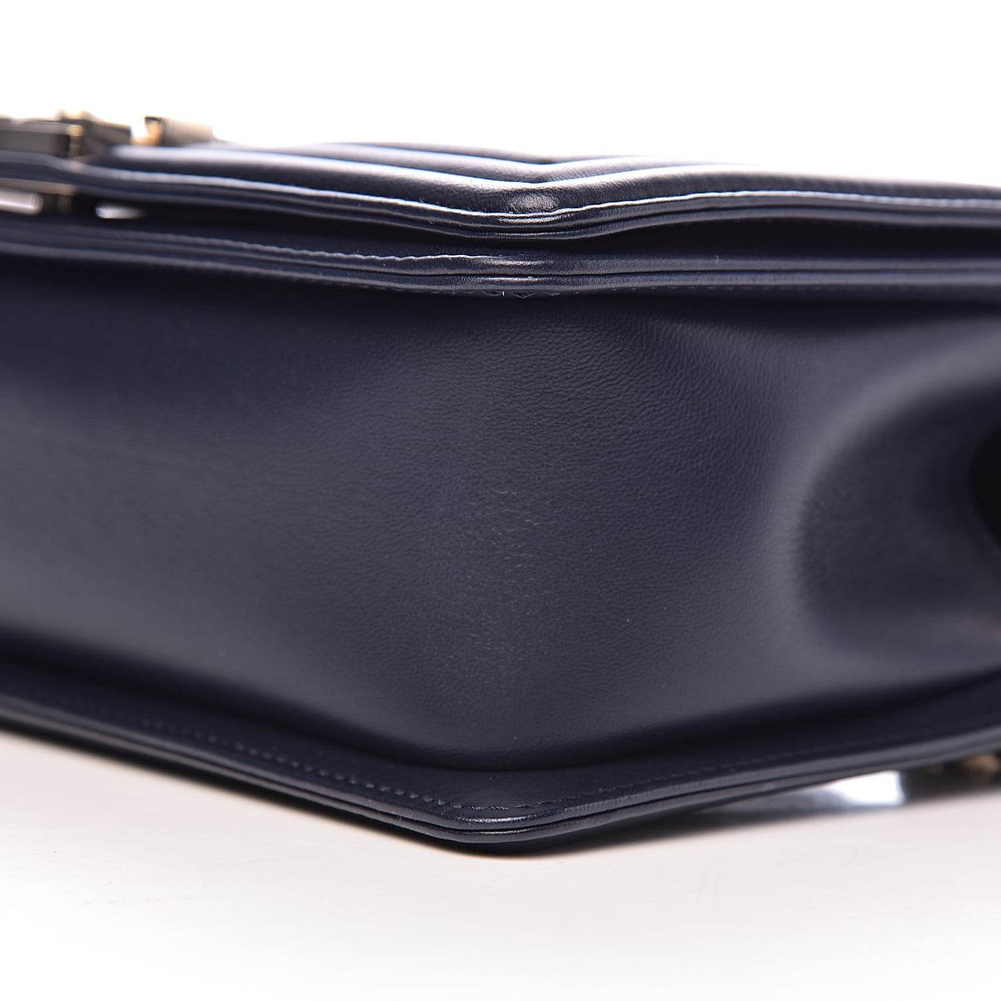 Lambskin Quilted Medium Boy Flap Dark Navy